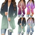 thumbnail image 1 of SROBPTY Womens Jackets, Cardigans for Women, Ladies' Casual Long Sleeve Gradient Printed Cardigan Jacket Top Light Blue,XXXL, 1 of 4