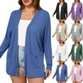 thumbnail image 1 of SROBPTY Womens Jackets, Cardigans for Women, Women's Casual Solid Long Sleeve Tops Blouse Cardigan Coat with Pocket Pink,L, 1 of 5