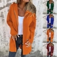 thumbnail image 1 of SROBPTY Womens Jackets, Cardigans for Women, Women's Winter Solid Hoodie Long Sleeve Mid Length Zipper Cardigan Jacket Top Orange,XXL, 1 of 5