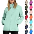 thumbnail image 1 of SROBPTY Womens Jackets, Hooded Jackets for Women, Ladies Waterproof Hooded Pocket Zipper Outdoor Sports Jacket Army Green,XXL, 1 of 4