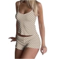 thumbnail image 1 of SROBPTY Womens Pajama Sets, Women Loose Casual Printed Tank Top and Shorts Two-piece Pajama Sets Beige XXL, 1 of 5