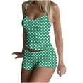 thumbnail image 1 of SROBPTY Womens Pajama Sets, Women Loose Casual Printed Tank Top and Shorts Two-piece Pajama Sets Green L, 1 of 5