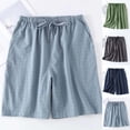 thumbnail image 1 of SROBPTY Womens Pajama Shorts Solid Loose Breathable Summer Pants, 1 of 4