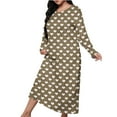 thumbnail image 1 of SROBPTY Womens Pajamas Nightgowns Plus Size, Women's Casual Printed Pajamas Home Wear Long Dress Coffee XL, 1 of 5