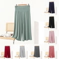 thumbnail image 1 of SROBPTY Fall Womens Pant Solid Elastic Waist Straight Cropped Trousers, 1 of 5