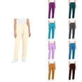 thumbnail image 1 of SROBPTY Womens Pants Solid Straight-Leg Elastic Waist with Pockets Work Long Trousers for Casual Use, 1 of 5