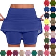 thumbnail image 1 of SROBPTY Womens Shorts Solid Mid Waist Breathable Summer Pants, 1 of 5