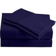 thumbnail image 1 of SRP Linen 1-Piece Fitted Sheet with 12'' Deep Pocket, Solid Pattern Egyptian Cotton-400 Thread Counts (California King, Navy Blue), 1 of 5