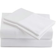 SRP Linen 500-Thread-Count Egyptian Cotton Super Soft Extra Deep Pocket Fitted Sheet/Bottom Sheet Solid Pattern, Fit Up to 25" inches Deep Pocket Fully Elastic All Around Twin XL, White