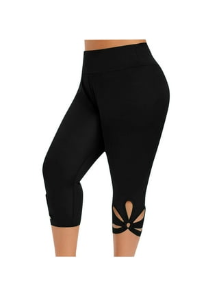 qucoqpe Women's Capri Yoga Pants with Pockets Essential High Waisted  Legging for Workout