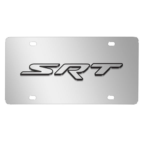 SRT 3D Logo Logo on Chrome Stainless Steel License Plate for Dodge Jeep