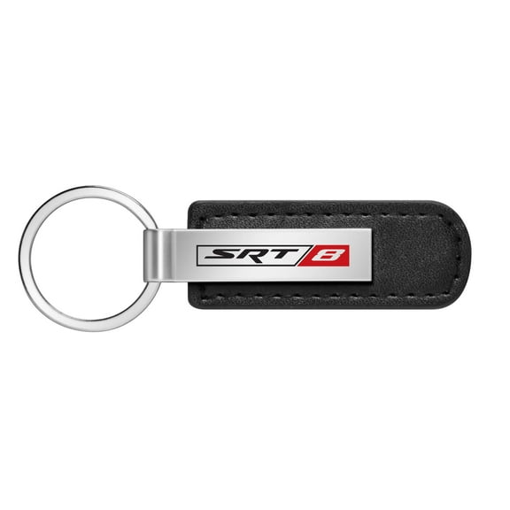 SRT-8 Logo Black Leather Strap Key Chain Keychain Key-ring for Dodge Jeep RAM
