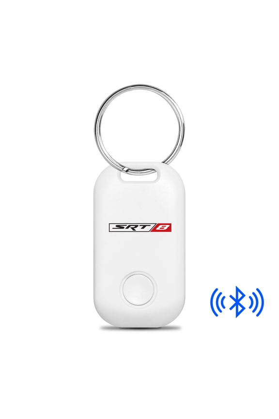 SRT-8 White Bluetooth Wireless Key Finder Tracking Device Key Chain Dodge Jeep