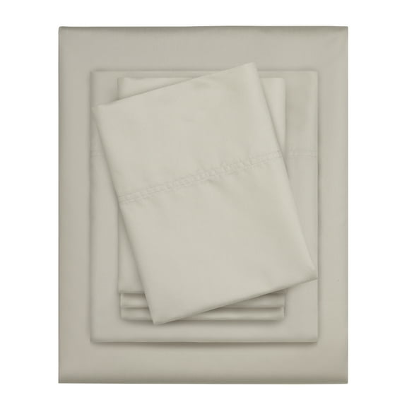 Serta 6-Piece 800 Thread Count Beige Cotton Rich Adult Bed Sheet Set, Queen - Deep Pocket