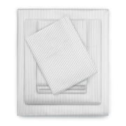 Serta 6-Piece 800 Thread Count Gray Stripe Cotton Rich Adult Bed Sheet Set, Queen - Deep Pocket