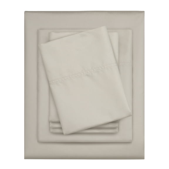 Serta 6-Piece 800 Thread Count Beige Cotton Rich Adult Bed Sheet Set, Full - Deep Pocket