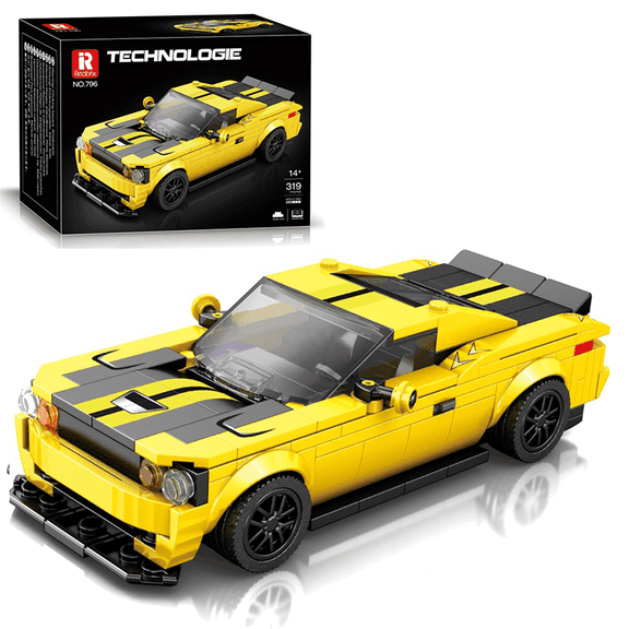Reobrix Dodge SRT Hellcat Muscle Car Building Set, Collectible Supercar Model with Steering Wheel Linkage, STEM Toy for Kids & Adults 8+(336Pcs)
