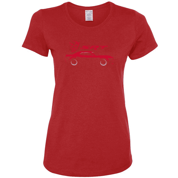 SRT Demon Speedster Racing Car Silhouette Emblem Cars and Trucks Womens Graphic T-Shirt