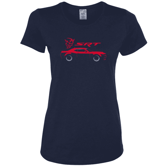 SRT Demon Speedster Racing Car Silhouette Emblem Cars and Trucks Womens Graphic T-Shirt