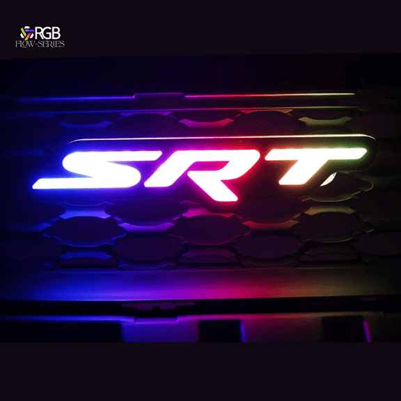 SRT Illuminated Grille Emblem RGB Flow Series LED Badge | App Controlled | Multi-Color Lighting