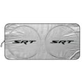 thumbnail image 1 of SRT Logo Universal Fit One-Piece Easy Folding Silver Reflective Fabric Windshield Sun Shade (size: 64"x 32"), 1 of 5