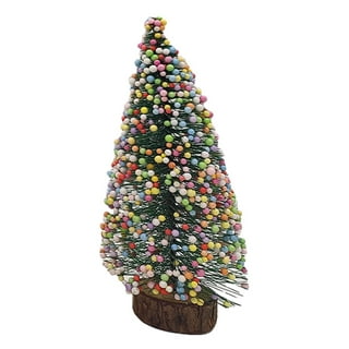 SDJMa 48 Pieces Mini Christmas Ornaments Wooden Ornaments Miniature  Christmas Tree Ornaments Tiny Christmas Pendant Decoration with Holiday  Gift Box