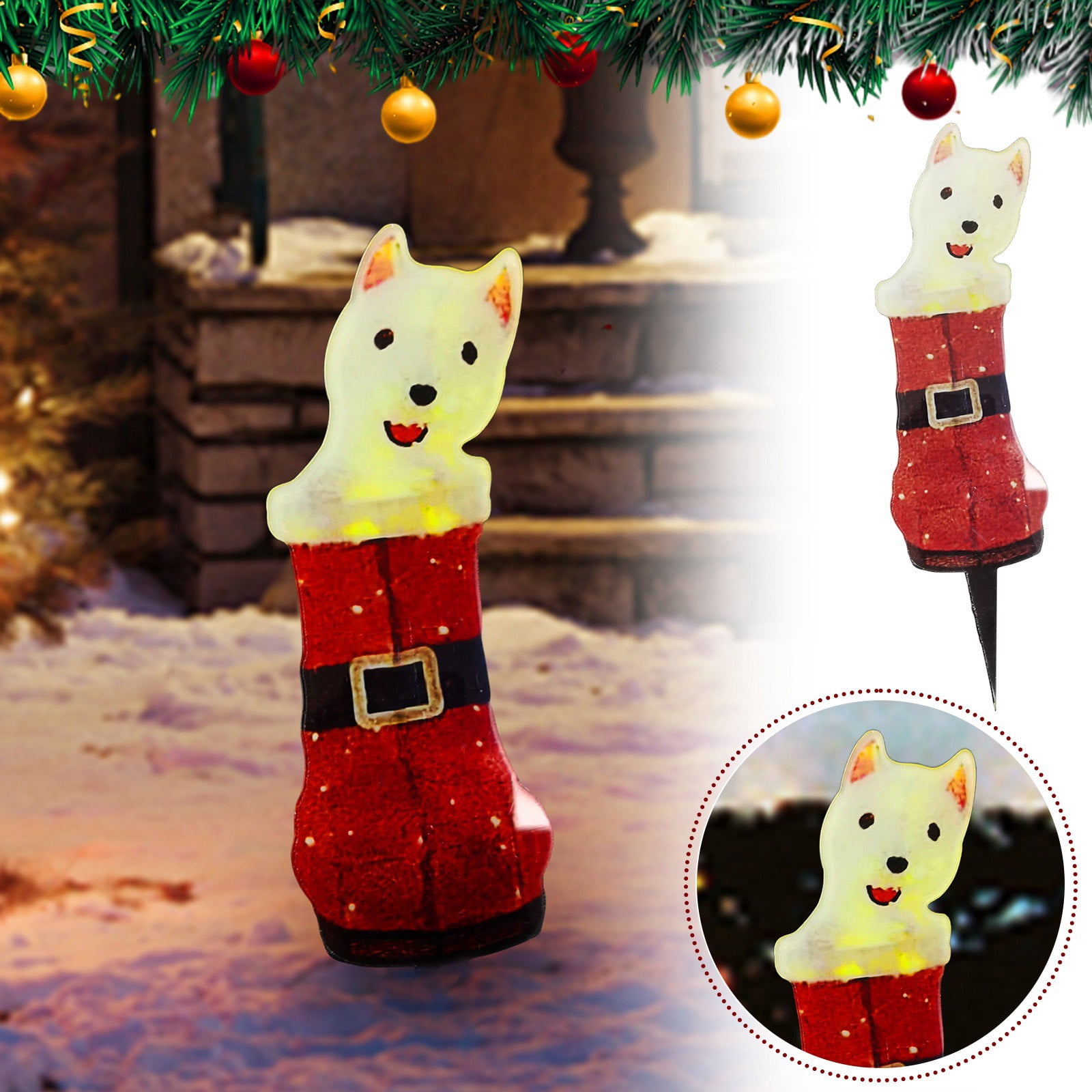 SRUILUO Christmas Lights Outdoor, Lighted Christmas Animals, Glittering Animals with Strip