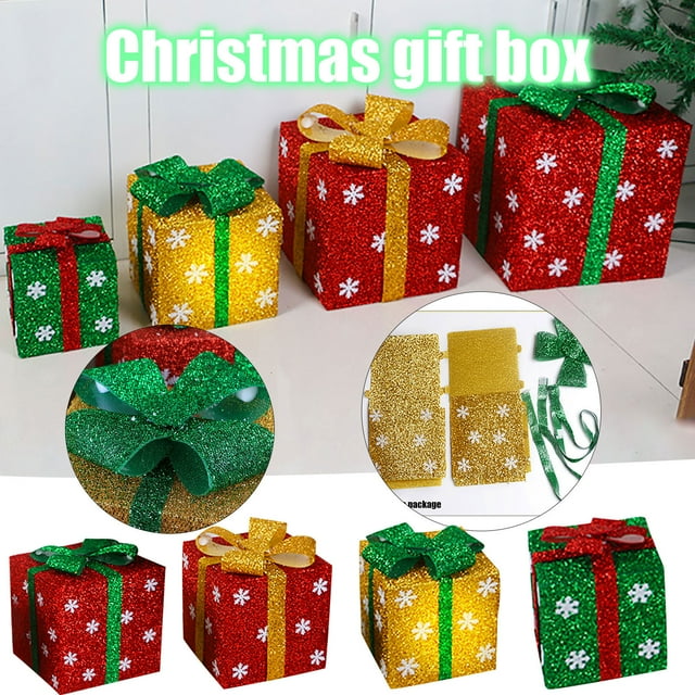 SRUILUO Christmas Ornaments 2023, Christmas Ornament Gift Box Window