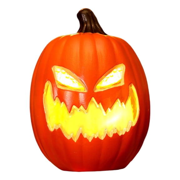 SRUILUO Halloween Light up Jack-O-Lantern, Fall Thanksgiving Pumpkin Light Decorations, Pumpkin Prop with LED Light, Halloween Tabletop Decorations Props for Indoor Outdoor Decor (No Battery)