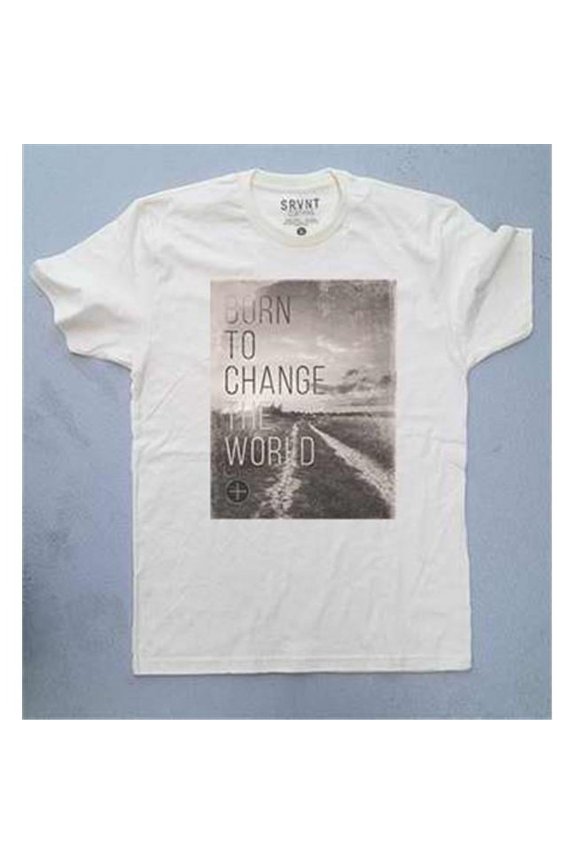 112060 Born To Change The World Mens Premium Fitted Tee Shirt - Large