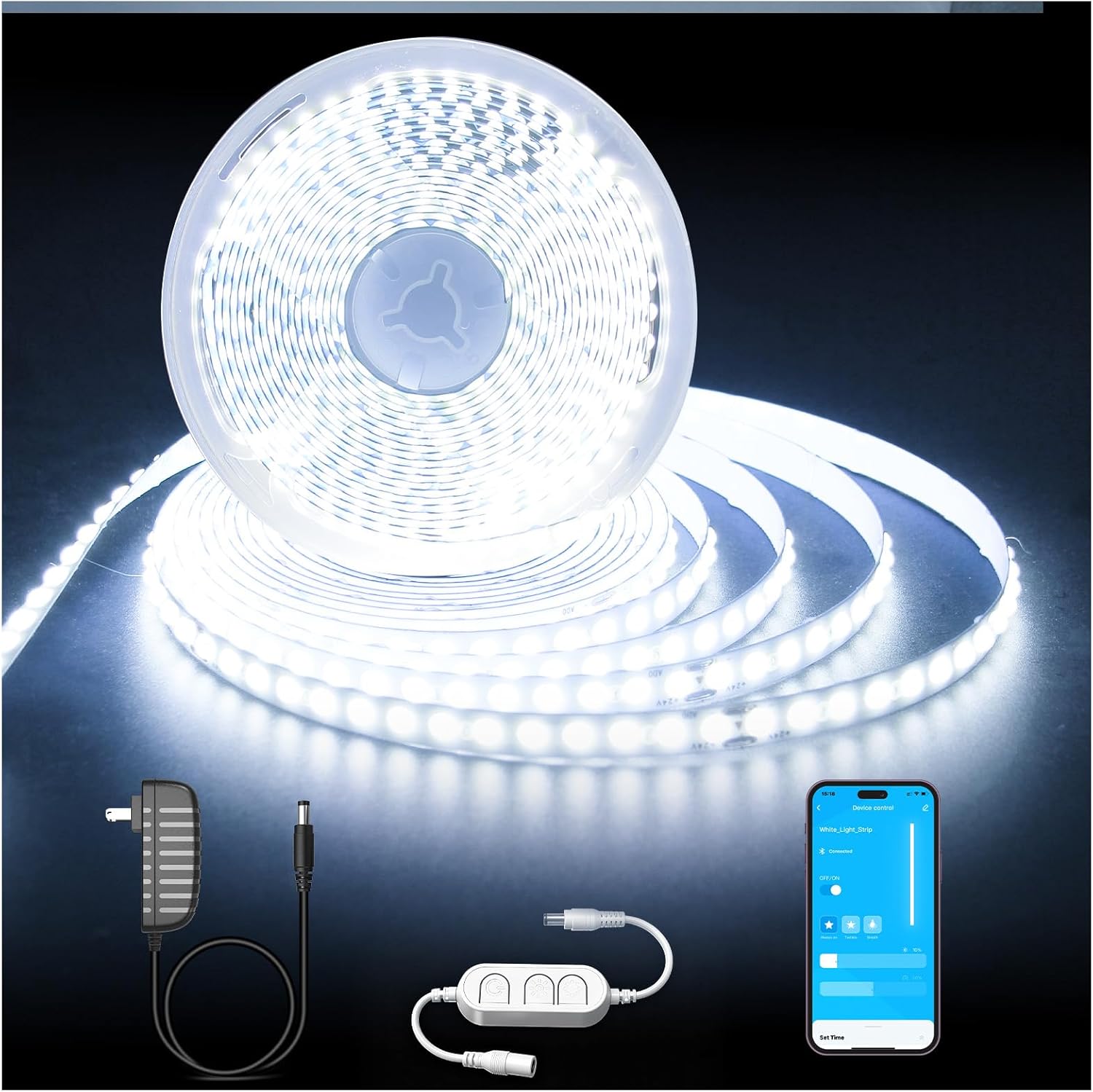 Picture of SRWEHG-16.4FT Dimmable COB led Strip Light, High Brightness led Lights ...
