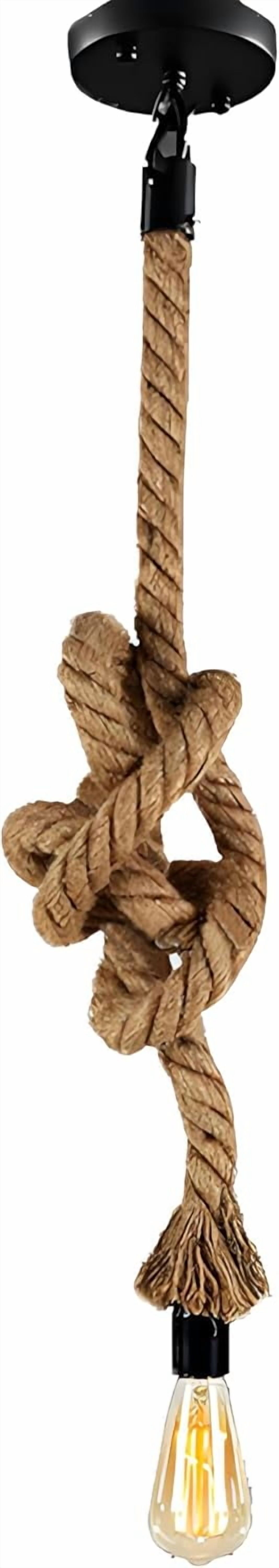 SRWEHG-Hemp Rope Pendant Light Fixture E26/E27 Base, Vintage Ceiling ...