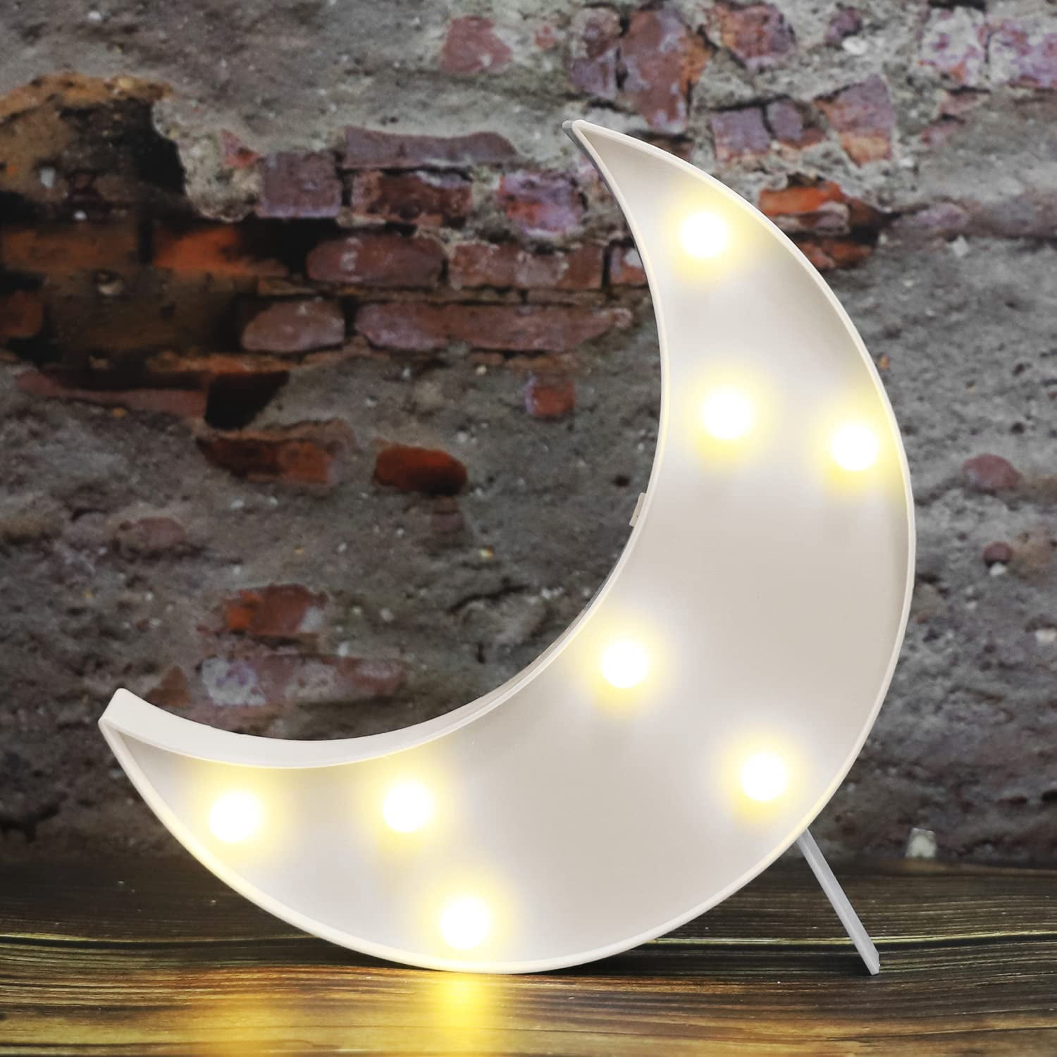 SRWEHG-LED Moon Shaped Marquee Signs, Light Up Night Lights Battery ...