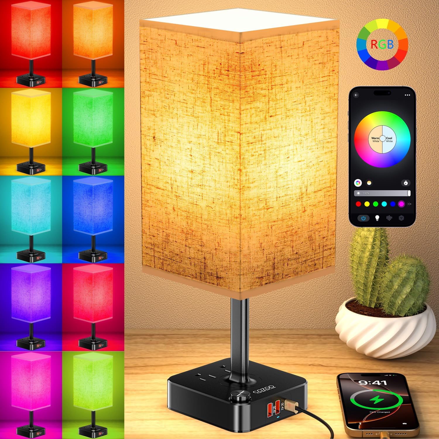 SRWEHG RGB Color Changing Lamp Multi Color Desk Table Lamp With 2 AC SRWEHG RGB Color Changing Lamp Multi Color Desk Table Lamp With 2 AC