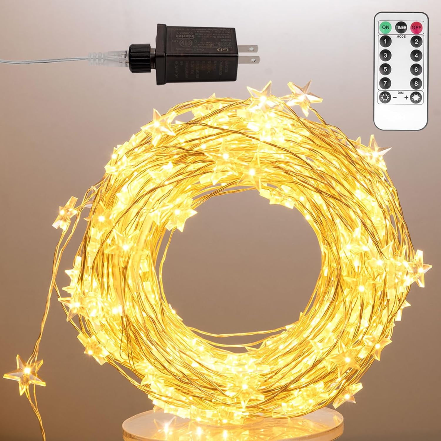 SRWEHG-Star String Lights Plug in,40FT 120 LEDs Star Fairy Lights ...