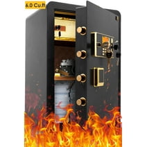 SRWTRCHRY 6.0 Cu. ft. Fire Resistant Safe, with Digital Keypad Lock, Wall Mount, Black, 77 lb