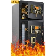 SRWTRCHRY 6.5 Cu.ft. Large Safes, Fire-Resistant, Double Door, Strong Safe with Digital Lock, Black, 88 lb