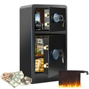 SRWTRCHRY 6.5 Cu.ft. Safes, Personal Secure Anti-Theft Home Safe, Large Lock Safe with Dial Keypad, Fireproof Safe Dual Key, 88 lb