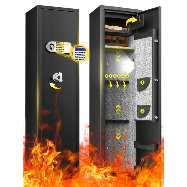 SRWTRCHRY 6Gun for Rifles, Wall Mount, with LED Light