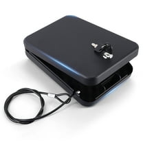 SRWTRCHRY Safe with 3ft Cable & Key Lock - 9.4x6.5in Steel Vault for Jewelry/Phones (Car, Gym, Beach Anti-Theft)‌