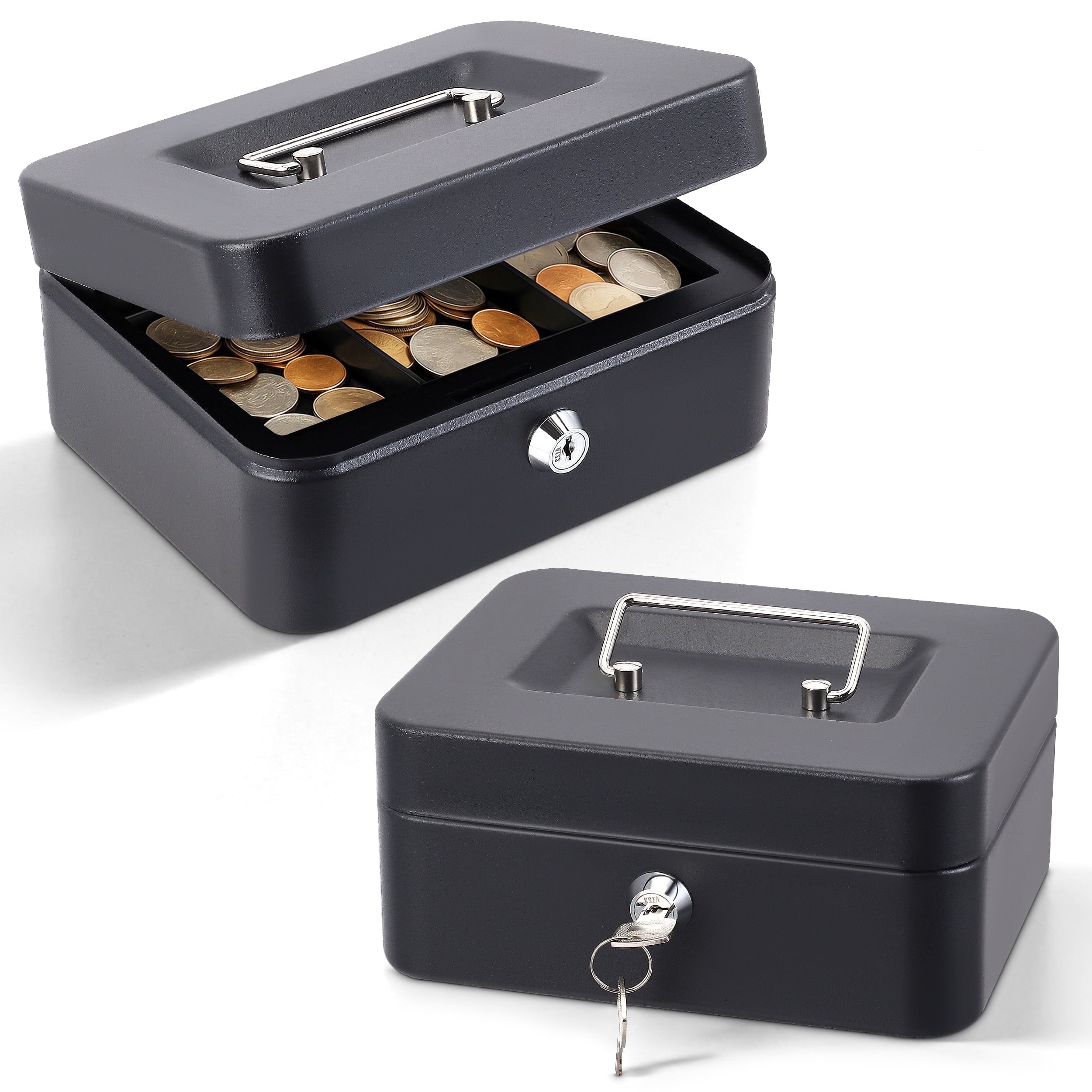 SRWTRCHRY Money Box, Cash Box with Key, Small Safe Lock Box with ...