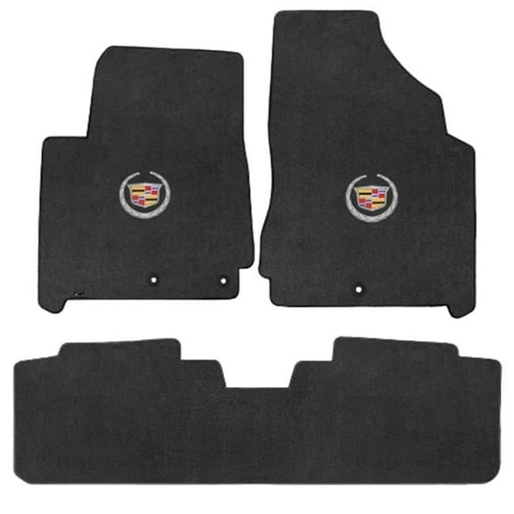 SRX 2012-2014 3 Piece Ebony Velourtex Cadillac Logo Mat