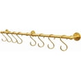 thumbnail image 1 of SRYBLT Handmade Brass Pot Pan Hanger - 30.0" Wall Mounted Rack with 8 S-Shaped Hooks (Sectional Design), 1 of 7