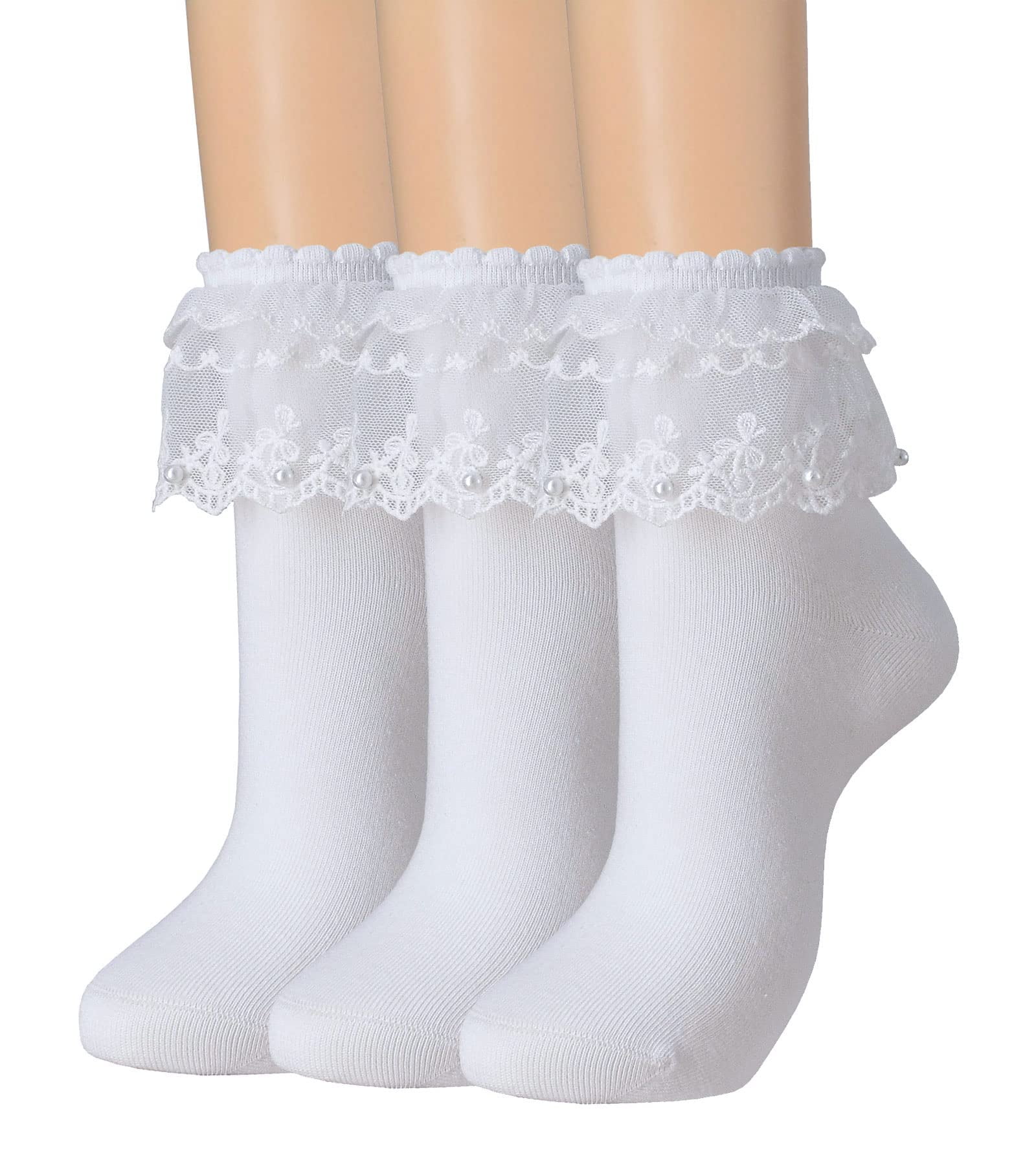 Women Ankle Socks Cute 5 Pairs Fashion Breathable Cotton Socks Ruffle Socks