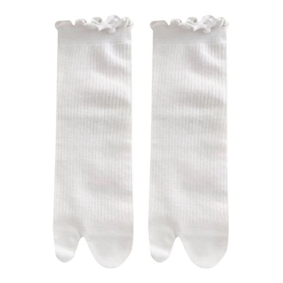 SRZYMJ 1 Pairs Women Split Two Toe Socks Japanese Tabi Flip Flops Sandal Socks Ruffle Frilly Sports Casual Socks
