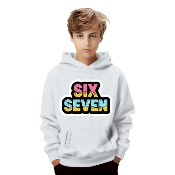 SRZYMJ 67 Hoodie for Boys Girls Funny 67 Meme Design 6 7 Creams Graphic Hoodies Loose Casual Sweatshirt