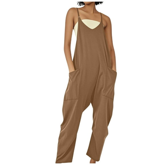 SRZYMJ Athletic Women's Jumpsuit Women's Fashionable Loose Overalls Featuring Spacious Pockets for Everyday Wear and