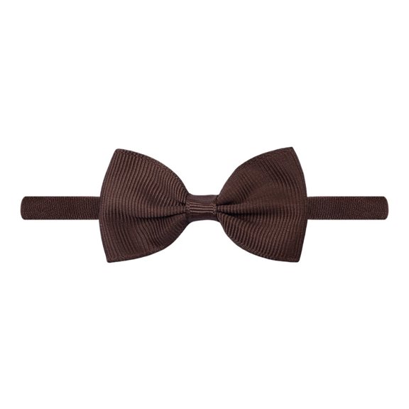 SRZYMJ Baby Bow Headband, Black Ribbed Nylon Bowtie Hairband, Soft Stretchy Elastic Headwrap for Boys Girls