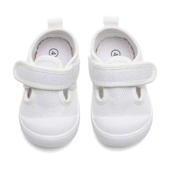 SRZYMJ Baby Boys Girls Shoes Non- First Walking Shoes Wide Breathable Lightweight Toddler Sneakers White 20