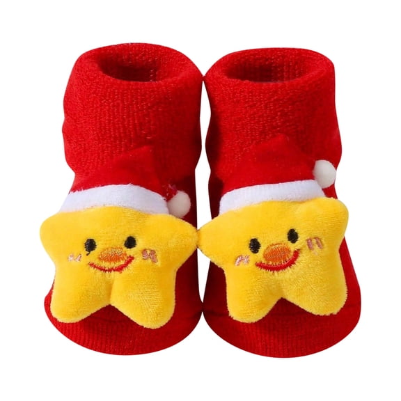 SRZYMJ Baby Girls Boys Christmas Socks with Grips Cute Non- Socks Thick Warm Floor Socks